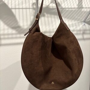 Faux suede hobo bag